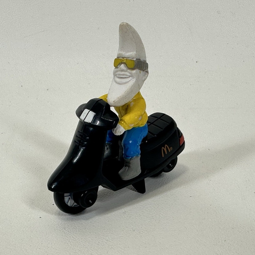 Mac Tonight Moon Man  Black Scooter Bike McDonalds Toy 2.5" Vintage 1988